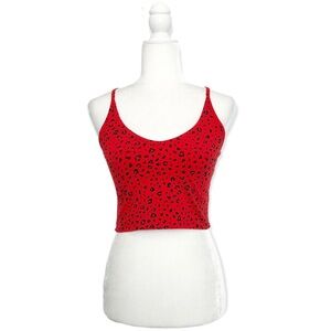 Aritzia Sunday Best Roxboro Camisole Red Leopard Print Small Cropped Tank Top